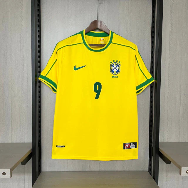 BRAZIL 98/99 RETRO JERSEY RONALDO #9