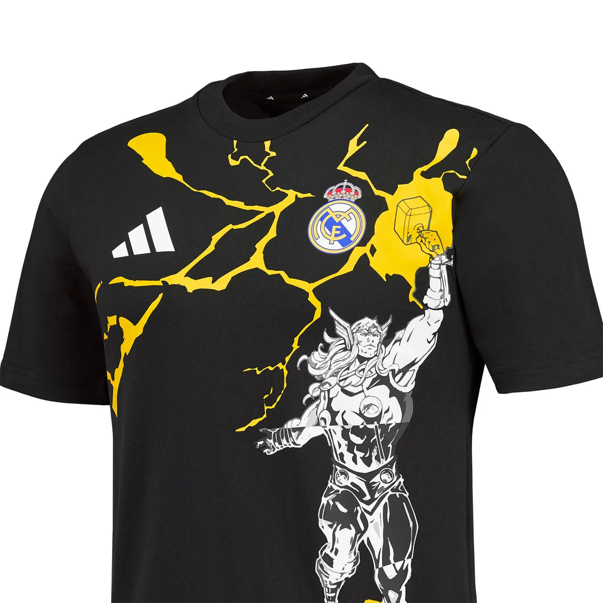 REAL MADRID X MARVEL T-SHIRT 25/26 ADIDAS BLACK JERSEY