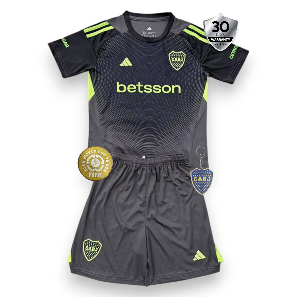 BOCA JUNIORS 25/26 GOALKEEPER BLACK KIDS JERSEY