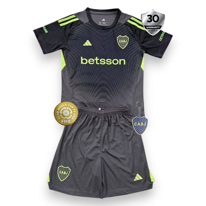 BOCA JUNIORS 25/26 GOALKEEPER BLACK KIDS JERSEY