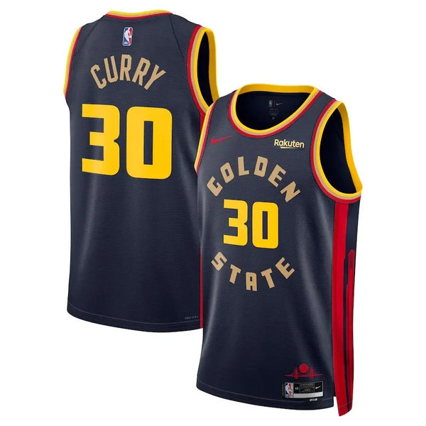 Golden State Warriors Stephen Curry #30 City Edition Jersey - Navy Blue