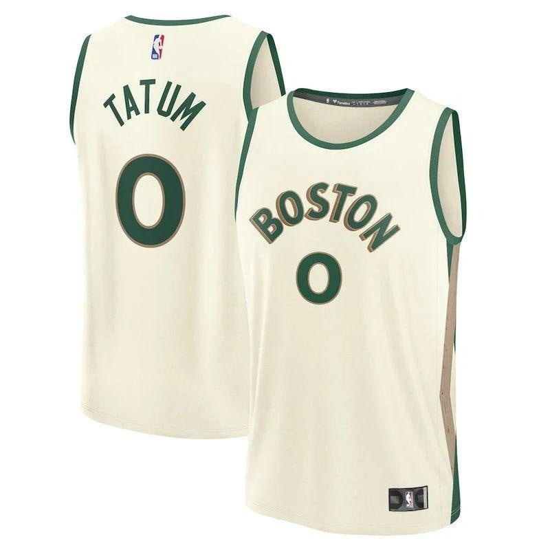 Boston Celtics Jayson Tatum #0 City Edition Jersey - Cream Green
