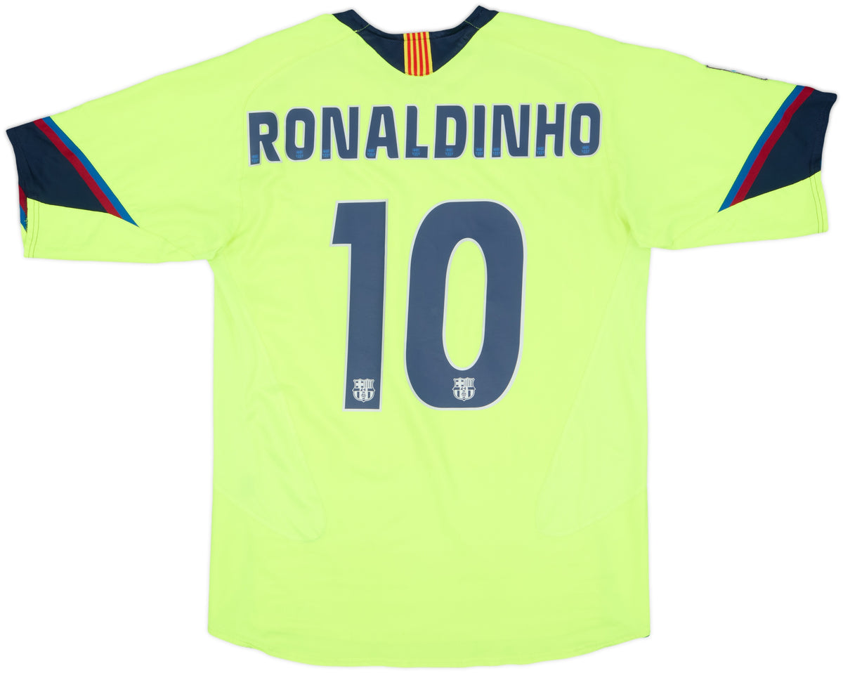 BARCELONA 05/06 RETRO AWAY YELLOW JERSEY RONALDINHO #10