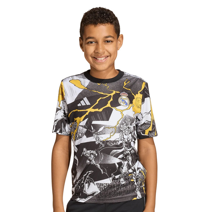 REAL MADRID X MARVEL WARM UP SHIRT 25/26 ADIDAS KIDS JERSEY