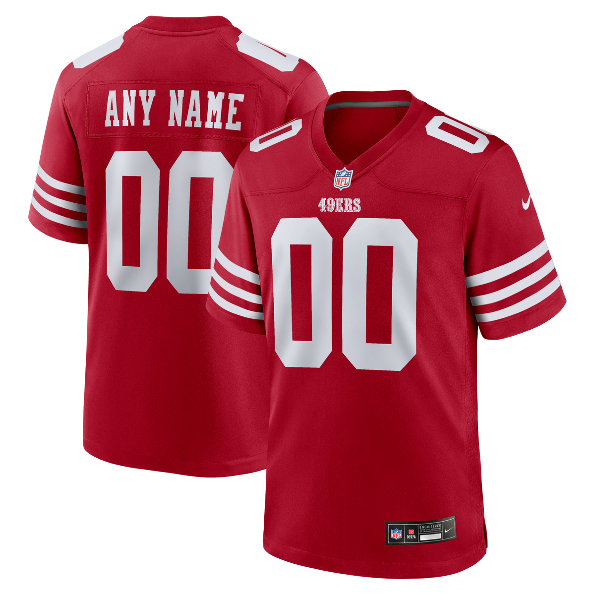 San Francisco 49ers Custom Game Jersey - Scarlet