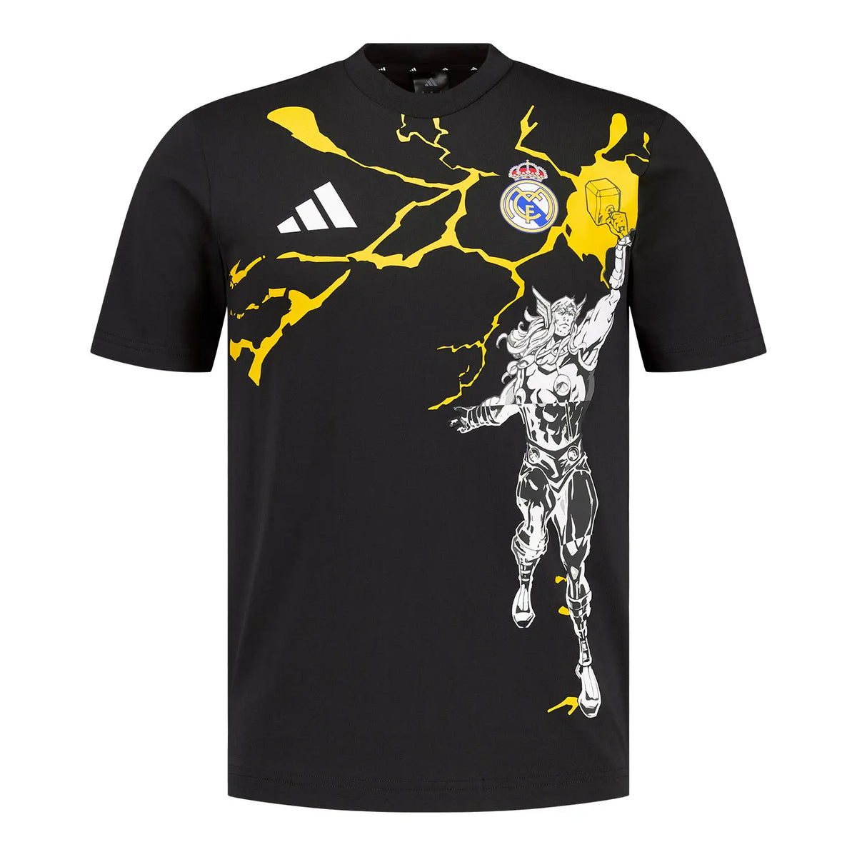 REAL MADRID X MARVEL T-SHIRT 25/26 ADIDAS BLACK JERSEY