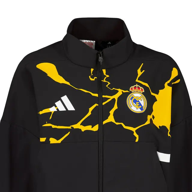 REAL MADRID X MARVEL ANTHEM JACKET 25/26 ADIDAS BLACK KIDS JERSEY