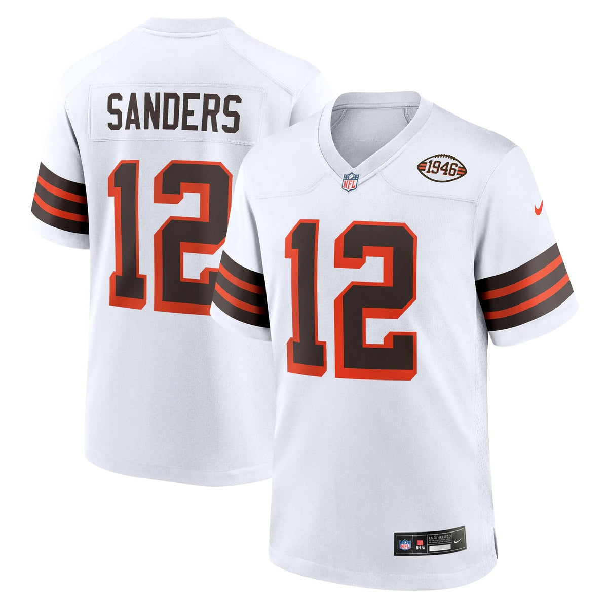 Cleveland Browns Shedeur Sanders Authentic 2025 NFL Draft 2nd Alternate Game Jersey - White