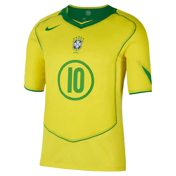 BRAZIL 04 RETRO HOME JERSEY RONALDINHO #10