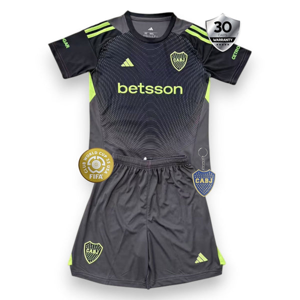 BOCA JUNIORS 25/26 GOALKEEPER BLACK KIDS JERSEY
