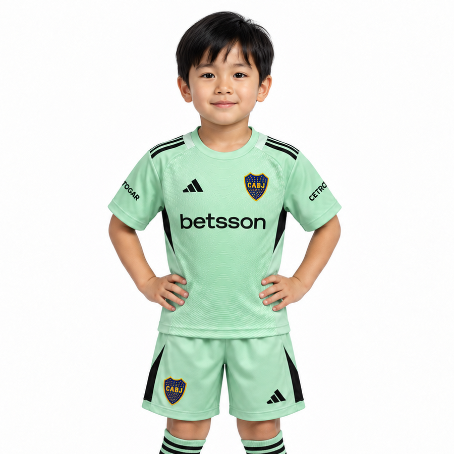 BOCA JUNIORS 25/26 GOALKEEPER GREEN KIDS JERSEY