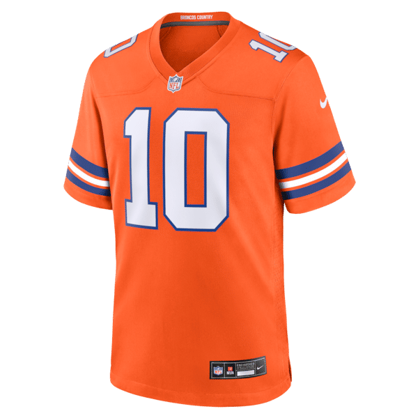 Denver Broncos Bo Nix Mile High Collection 1977 Throwback Game Jersey - Orange