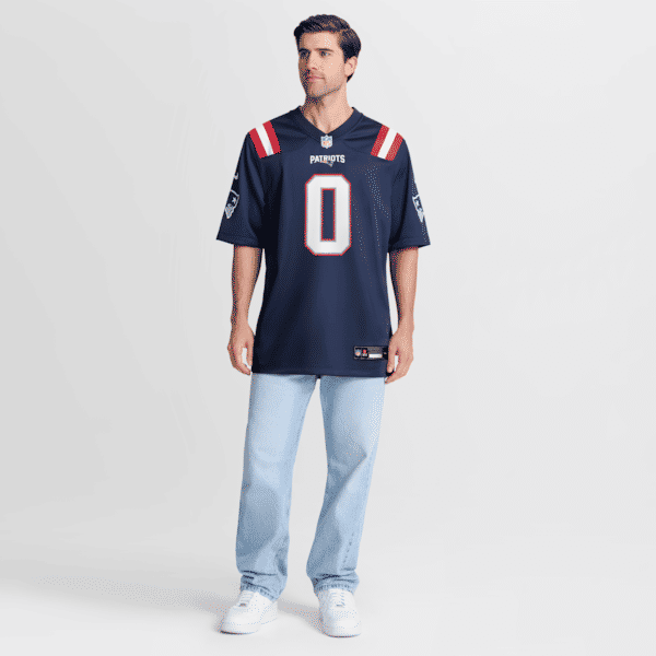 New England Patriots Christian Gonzalez Game Jersey - Navy