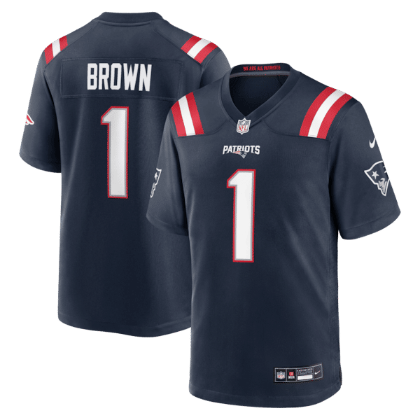 New England Patriots A.J. Brown Game Jersey - Navy