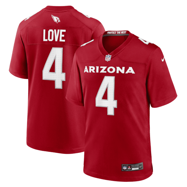 Arizona Cardinals Jeremiyah Love 2026 NFL Draft First Round Pick No. 3 Game Jersey - Cardinal