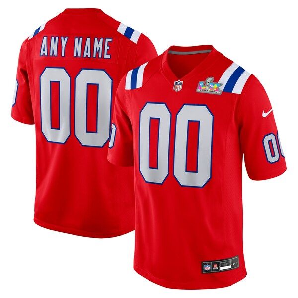 New England Patriots Custom Game Jersey - Red