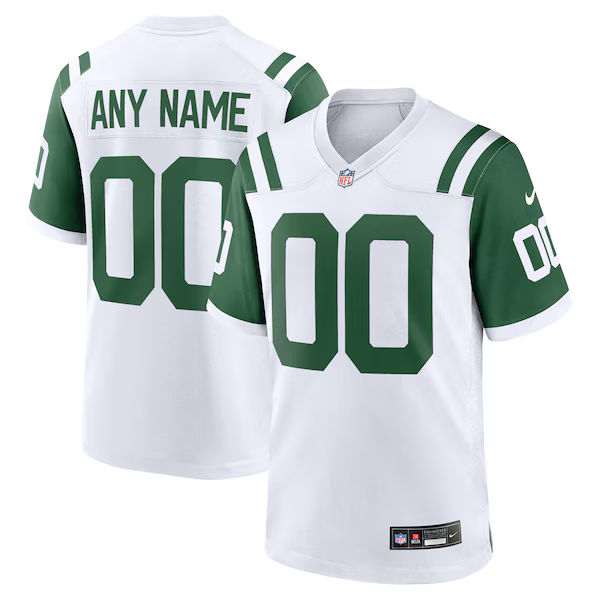 New York Jets Classic Alternate Custom Fan Edition Jersey - White