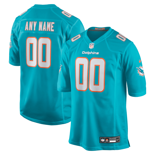 Miami Dolphins Custom Game Jersey - Aqua