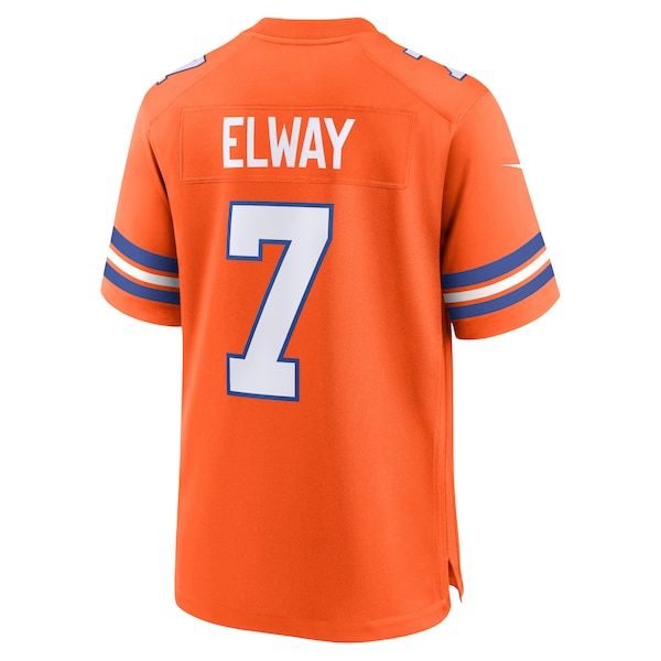 Denver Broncos John Elway Mile High Collection 1977 Throwback Retired Player Game Jersey - Orange