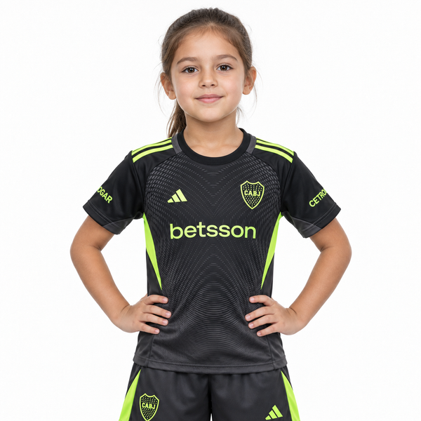 BOCA JUNIORS 25/26 GOALKEEPER BLACK KIDS JERSEY