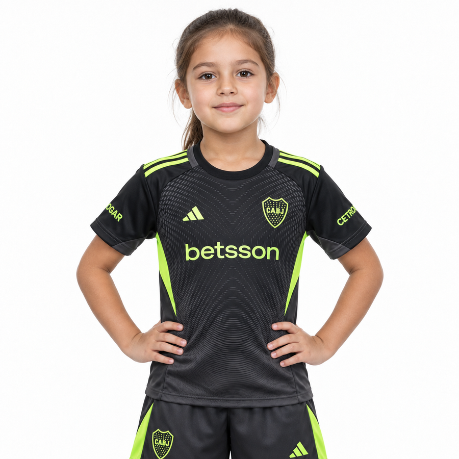 BOCA JUNIORS 25/26 GOALKEEPER BLACK KIDS JERSEY