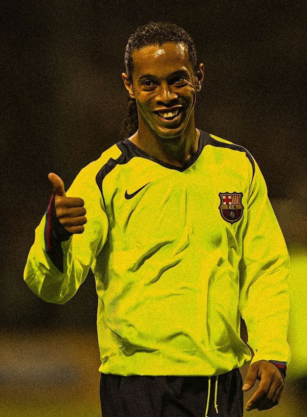 BARCELONA 05/06 RETRO AWAY YELLOW JERSEY RONALDINHO #10