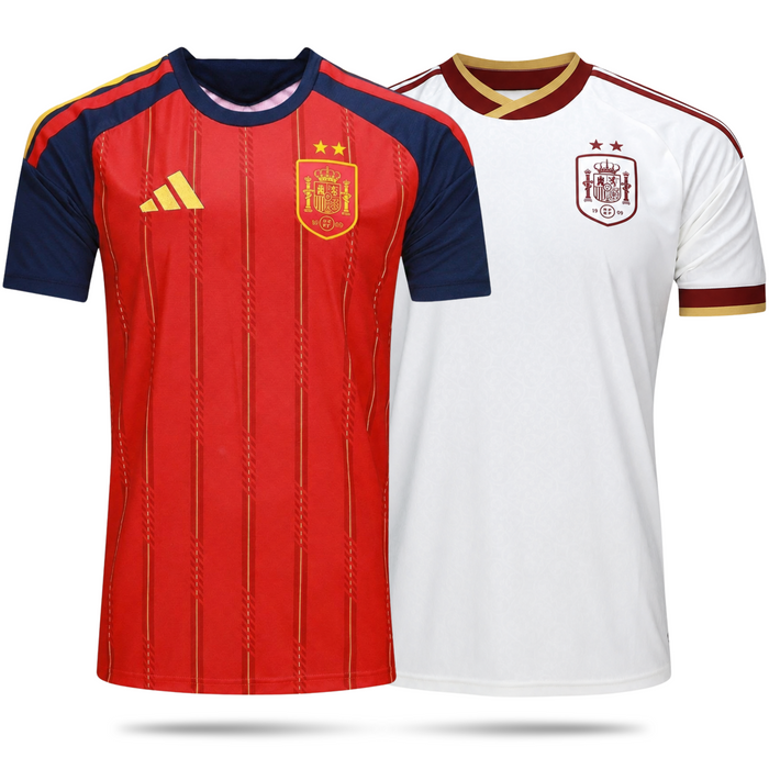 SPAIN 26 HOME 2 STARS + AWAY WORLD CUP JERSEY