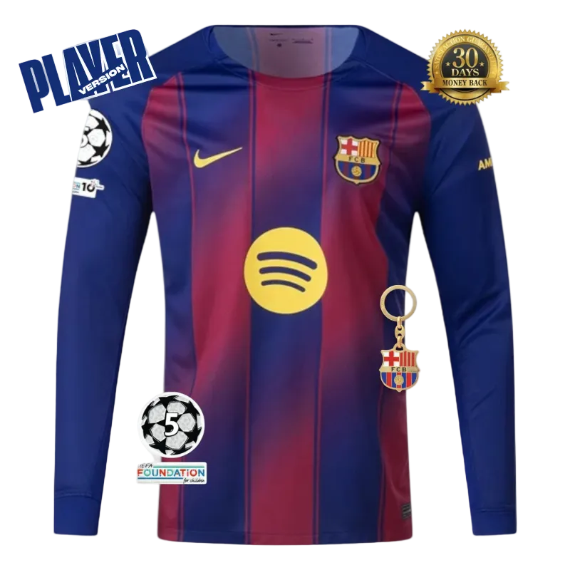 BARCELONA 25/26 HOME LONG SLEEVE AUTHENTIC JERSEY