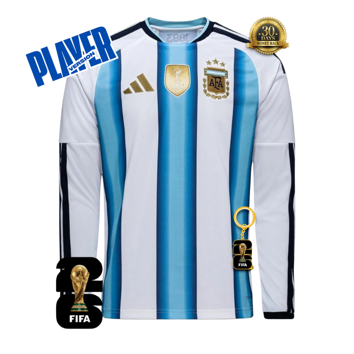 ARGENTINA 26 HOME LONG SLEEVE AUTHENTIC WORLD CUP JERSEY