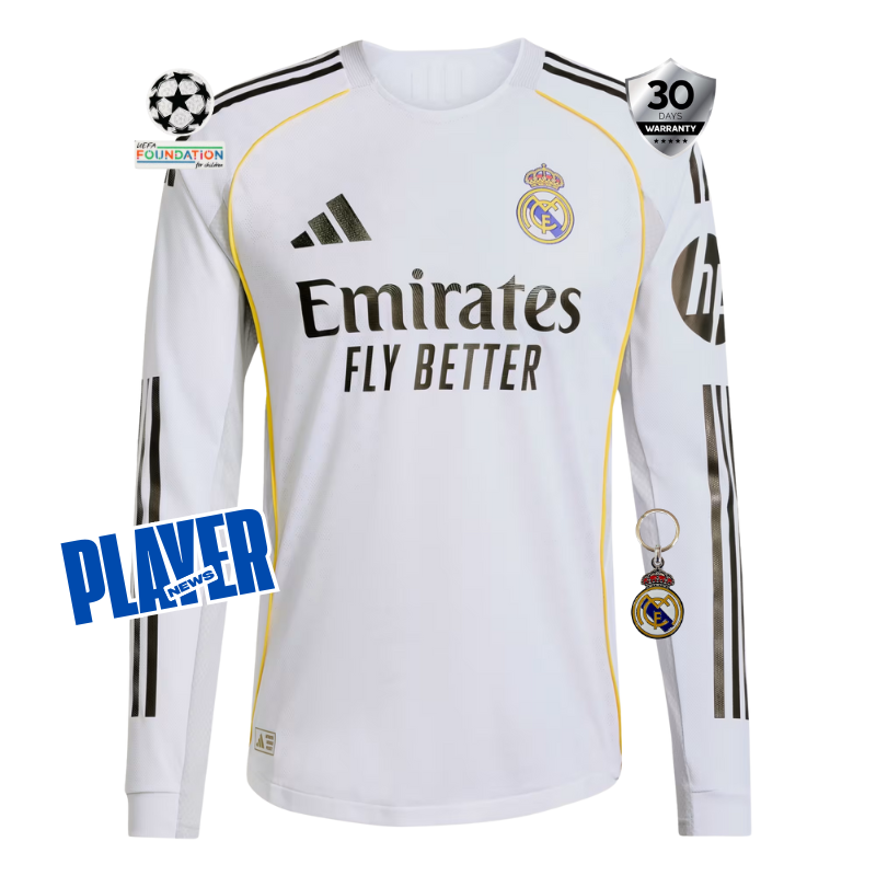 REAL MADRID 25/26 HOME LONG SLEEVE AUTHENTIC JERSEY