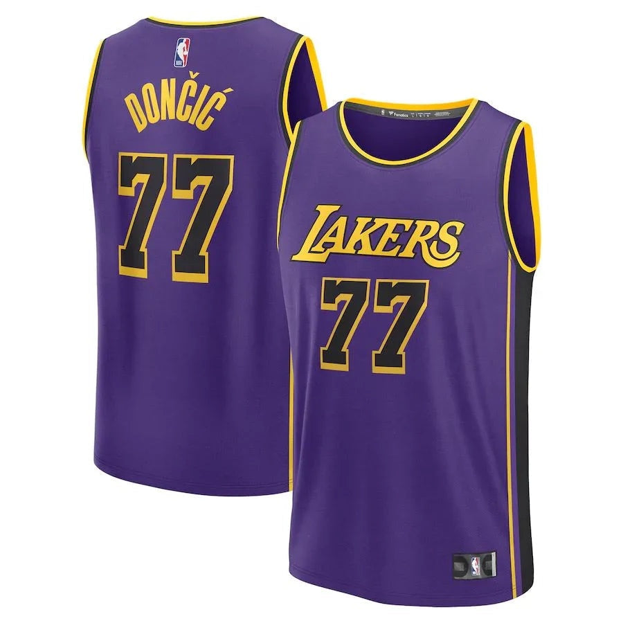 Los Angeles Lakers Luka Dončić #77 Statement Edition Jersey - Purple