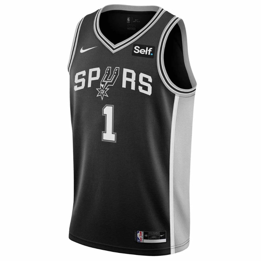 San Antonio Spurs Victor Wembanyama #1 Icon Edition Jersey - Black